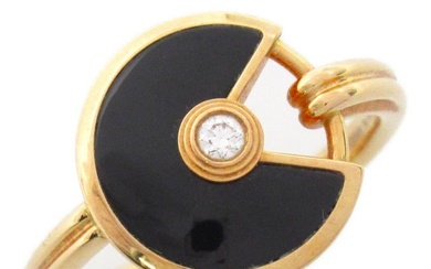 CARTIER Amulet de Cartier Onyx Diamond Ring XS Ring Black Clear K18PG(Rose Gold) Onyx Black Clear