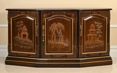 CONTEMPORARY CHINOISERIE BAR CABINET OR SERVER