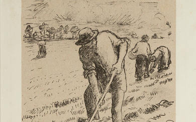 Camille Jacob Pissarro (Danish/French, 1830-1903) "Paysan Bechant (Peasant Digging)"