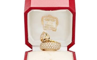 Cartier | 'Panthère' Diamond, Emerald and Onyx Ring | 卡地亞 | 'Panthère' 鑽石，祖母綠 配 縞瑪瑙 戒指