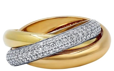 Cartier Three-Tone Gold Diamond 'Trinity' Ring