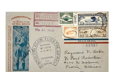 Charles Lindbergh Autographed Flown Cover.