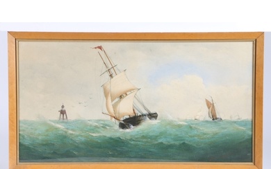 Charles Taylor (British, 1840-1890 Seascapes both signed (...