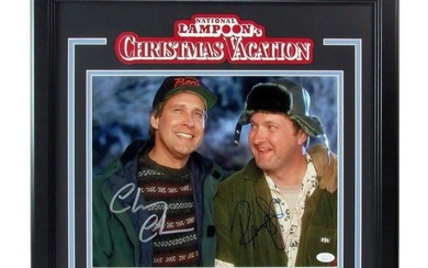Chevy Chase/Randy Quaid Autographed 11x14 Photo "Christmas Vacation" Framed JSA
