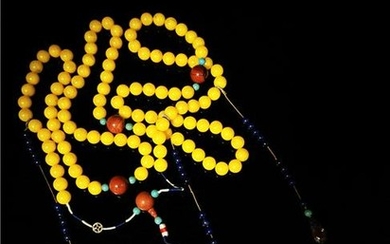 Chinese Amber Court Necklace