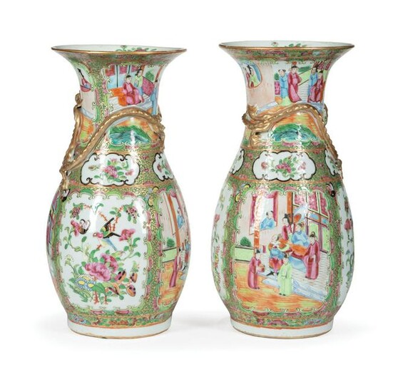 Chinese Export Famille Rose Porcelain Vases