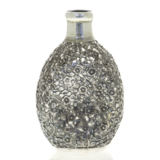 Chinese Export Sterling Silver Mounted Glass Decanter, Lifeng & Co, Late 19th - Early 20th Century.