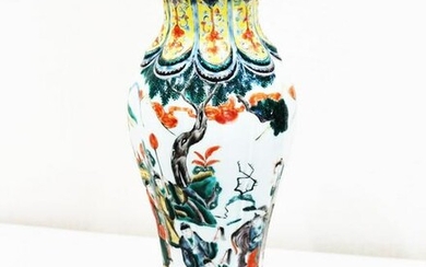 Chinese Famille Verte Lobed Slender Vase