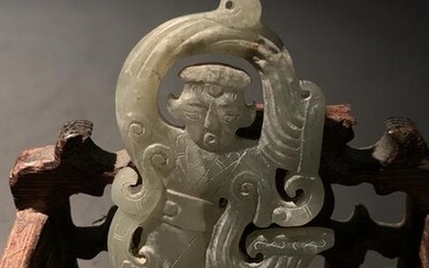 Chinese Han Dynasty Jade Carving of Lady