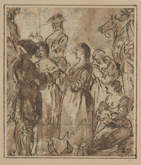 Circle of Charles Parrocel, French 1688-1752- Study of figures and...