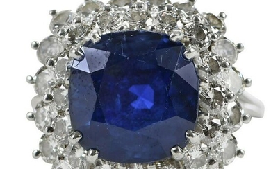 Classic Ceylon Sapphire and Diamond Ring