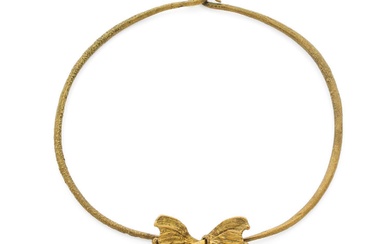 Claude LALANNE (1925-2019) 1988 Collier "Papillon" (Petit Modèle) Collier torque en bronze doré Signé, numéroté...