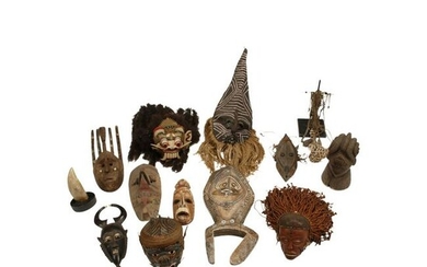 Collection of Various Ethnographic Masks With