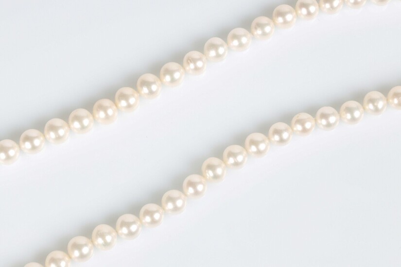 Collier de perles de culture naturelles diamètre 7 - 7,5 mm, longueur de 42 cm,...