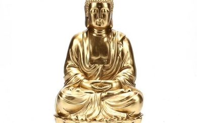 Contemporary Large Gilt Seated Buddha