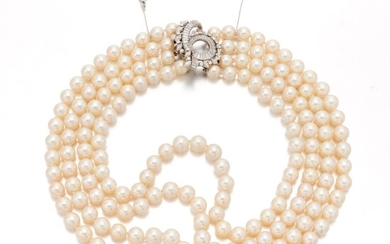 Cultured pearl and diamond necklace (Collana in perle coltivate e diamanti), Cultured pearl and diamond necklace (Collana in perle coltivate e diamanti)