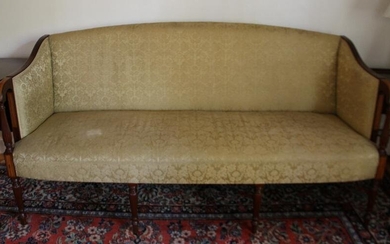 Custom Made Sheraton Style Mahogany Sofa