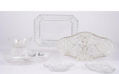 Cut Glass Trays and Bowl