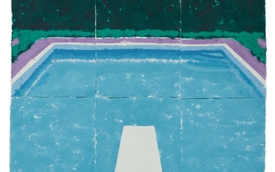 DAVID HOCKNEY | POOL ON A CLOUDY DAY WITH RAIN (PAPER POOL 22)