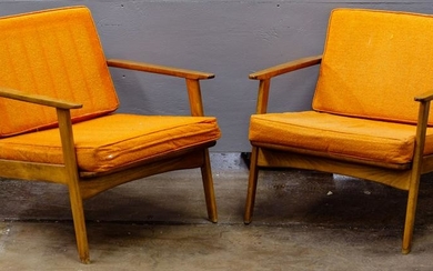 Danish Modern Style Walnut Lounge Chairs