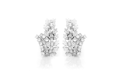 David Webb Leaf Diamond Earrings