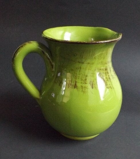 De Silva Italy Green Pitcher, Pottery Mid-Century