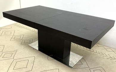 Designer Modern Extension Dining Table. Ebonized with