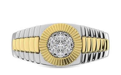 Diamond 1/4 Ct.Tw. Mens Fashion Ring in 10K Two Tone Gold
