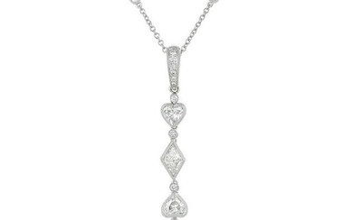 Diamond Playing Card Suites Pendant Necklace