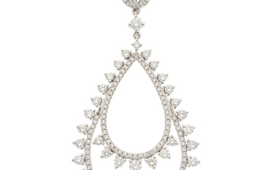 Diamond, White Gold Pendant The pendant features full-cut diamonds...
