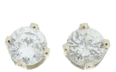 Diamond single-stone stud earrings