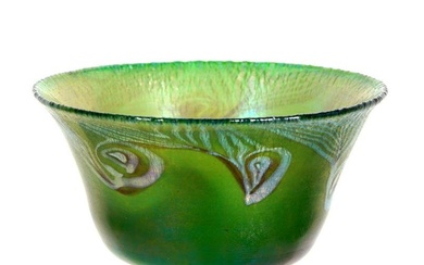 Diminutive Tiffany Green Favrile Bowl 1888C