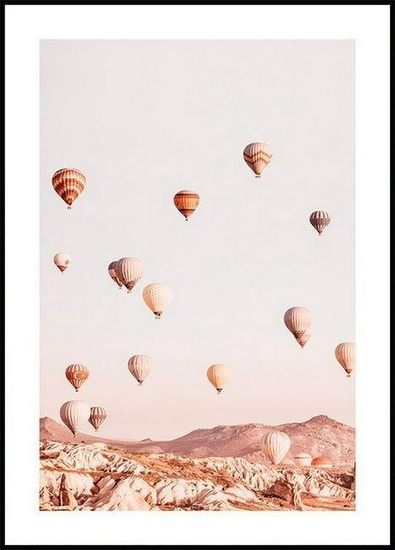 Dreamy Pastel Hot Air Balloon Poster
