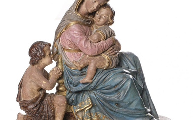 ESCUELA ITALIANA, S. XIX Virgen María con el Niño Jesús...