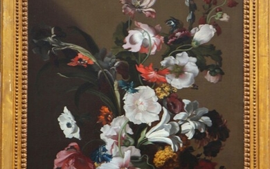 Ecole ANGLAISE du XVIIIème siècle, suiveur de Simon Pietersz VERELST Bouquet de fleurs dans un...