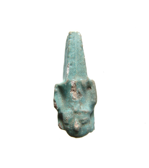 Egyptian faience glazed head of Nefertum