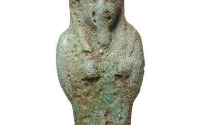 Egyptian light green faience ushabti, Late Period