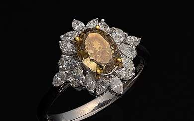Eleganter Juwelenring mit Fancy-Diamant