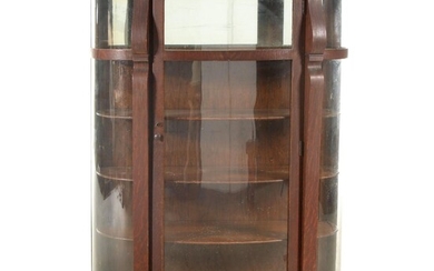 Empire Revival Oak China Cabinet, Late 19th or Early 20th Century
