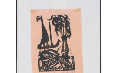 Erich Heckel Still Life Woodcut "33. Jahresblatt: Stilleben," 1963