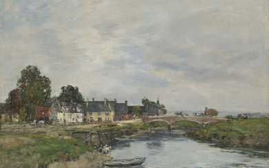 Eugène Boudin (1824-1898), Touques, le vieux port à marée basse