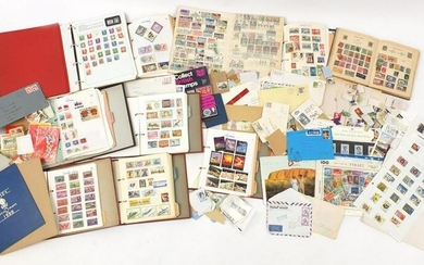 Extensive collection of world stamps, mostly arranged