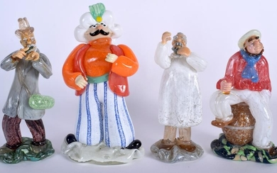 FOUR RARE VINTAGE MURANO GLASS FIGURES in various