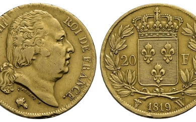 FRANCIA . Luigi XVIII (1814-1824) . 20 Franchi. 1819 W...