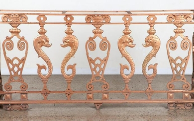 FRENCH CAST IRON CONSOLE TABLE WITH SEA SERPENTS