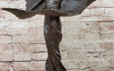 Fairy Angel Semi Nude Girl w/ Butterfly Wings Bronze Statue Sculpture Card Holder