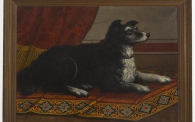 Fine Folk Art Painting of Dog