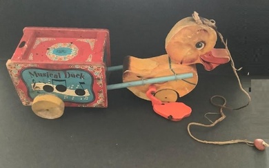 Fisher Price music duck Pattern 795 Wood Pull Toy