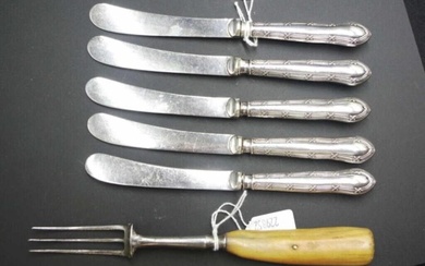 Five late Victorian butter knives