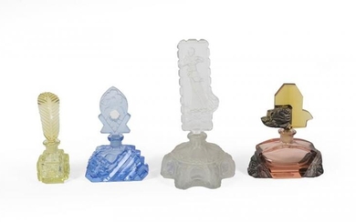 Four Differing Glass Scent-Bottles, First Quarter 20th Century, in differing...